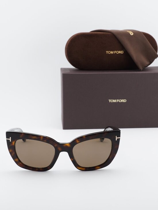 Tom Ford Athena FT1190 52H Cat Eye Sunglasses - Havana\\Brown Polarized